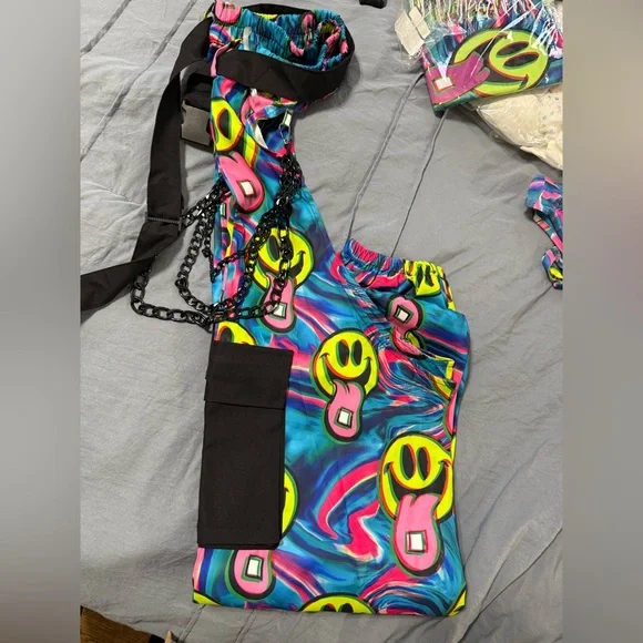 iHeartRaves Psychedelic Smiley Set - Blue and Pink - Picture 4 of 6